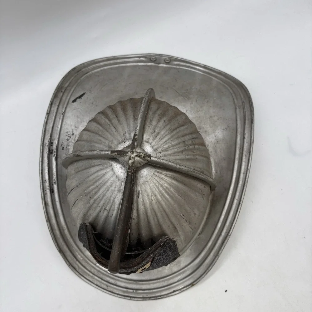 Vintage Firefighter Helmet Cairns & Brother Chief Fire Helmet #1 Metal Silver